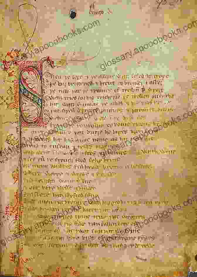 A Page From A Manuscript Of Sir Gawain And The Green Knight, Showcasing Its Beautiful Language Sir Gawain And The Green Knight