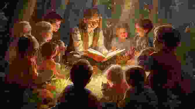 An Enchanting Illustration Of Children Gathered Around A Storyteller, Listening With Rapt Attention To The Tale Of Willow And Her Adventures. The Witch Who Saved The Bay (Pixie Point Bay 6): A Cozy Witch Mystery