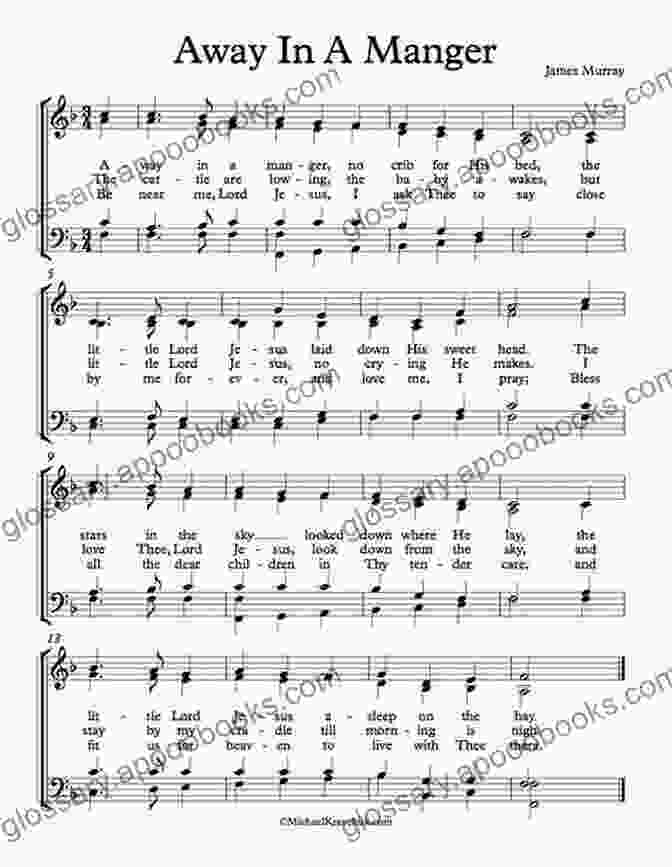 Image Of The Sheet Music For 'Away In A Manger' Christmas Carols For Trombone With Piano Accompaniment Sheet Music 1: 10 Easy Christmas Carols For Beginners