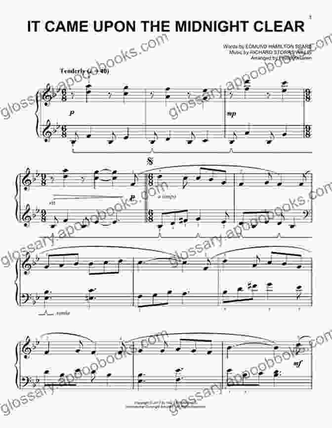 Image Of The Sheet Music For 'It Came Upon A Midnight Clear' Christmas Carols For Trombone With Piano Accompaniment Sheet Music 1: 10 Easy Christmas Carols For Beginners