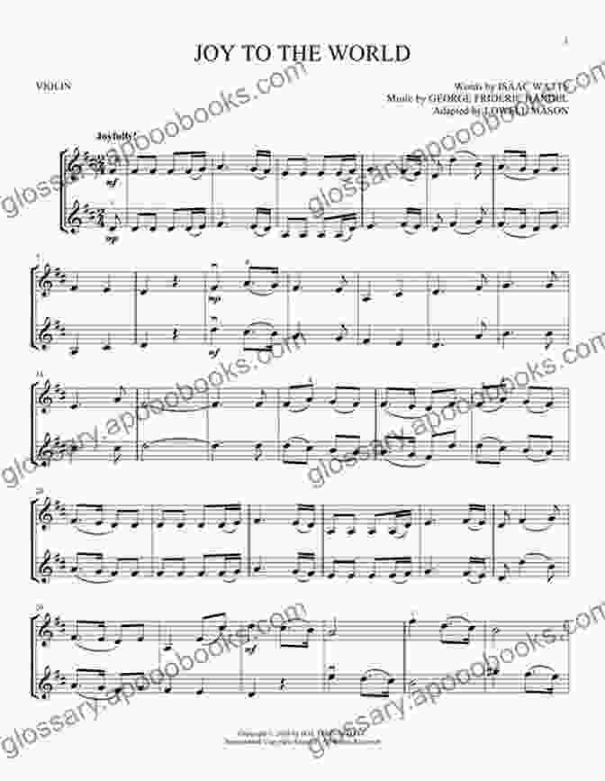 Image Of The Sheet Music For 'Joy To The World' Christmas Carols For Trombone With Piano Accompaniment Sheet Music 1: 10 Easy Christmas Carols For Beginners