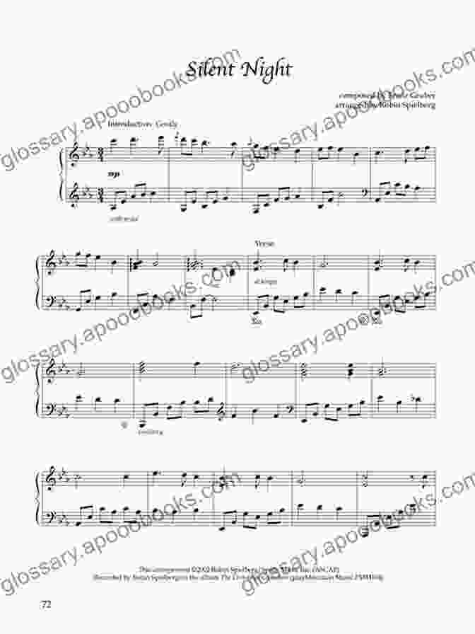 Image Of The Sheet Music For 'Silent Night' Christmas Carols For Trombone With Piano Accompaniment Sheet Music 1: 10 Easy Christmas Carols For Beginners