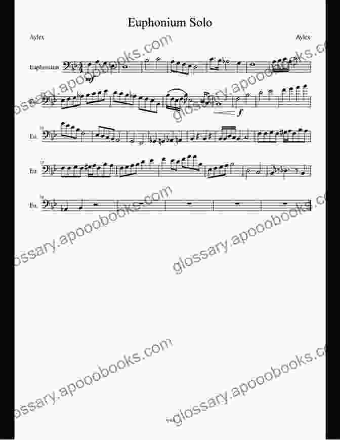 Sample Page Of Euphonium Sheet Music With Lettered Noteheads Euphonium Sheet Music With Lettered Noteheads 2 Bass Clef Edition: 20 Easy Pieces For Beginners (Euphonium Sheet Music With Lettered Notehead (Bass Clef))