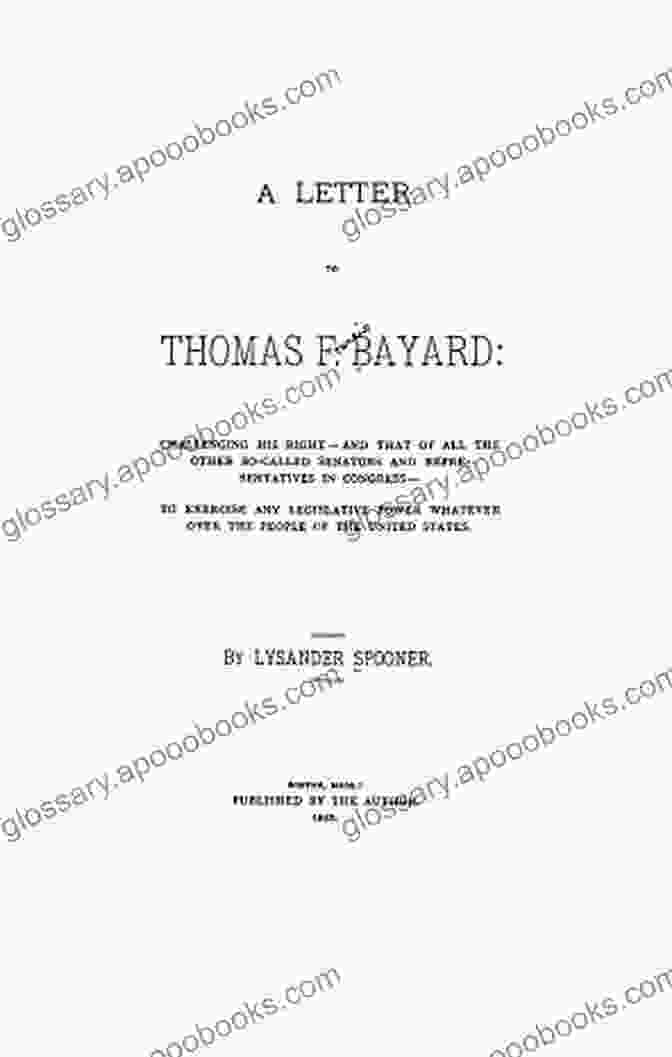 The Historic Letter To Thomas Bayard A Letter To Thomas F Bayard