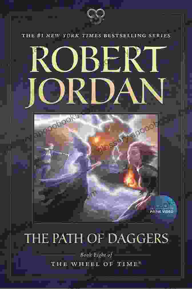 The Path Of Daggers Book Cover, Featuring A Mysterious Woman Wielding A Dagger Against A Backdrop Of A Swirling Storm. The Path Of Daggers: Eight Of The Wheel Of Time