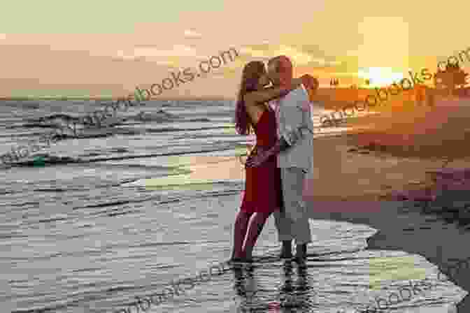 Two Lovers Embrace On A Secluded Beach, The Setting Sun Casting A Golden Glow Sunrise On The Coast: The Perfect Feel Good Holiday Romance (Island Romance 1)